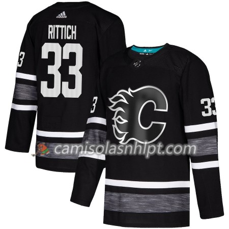 Camisola Calgary Flames David Rittich 33 2019 All-Star Adidas Preto Authentic - Homem